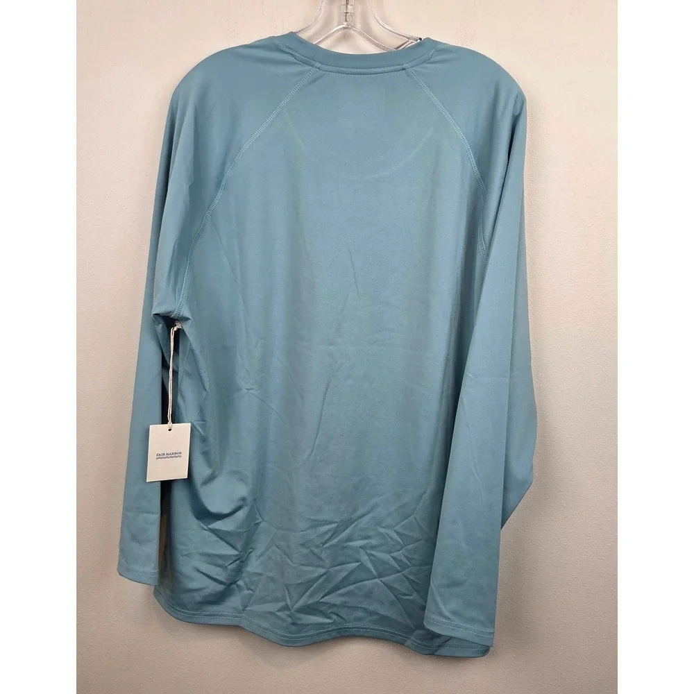 Fair Harbor Mens Rashguard Bay Blue XL UPF 50 Long Sleeve Swim Shirt Beach NWT